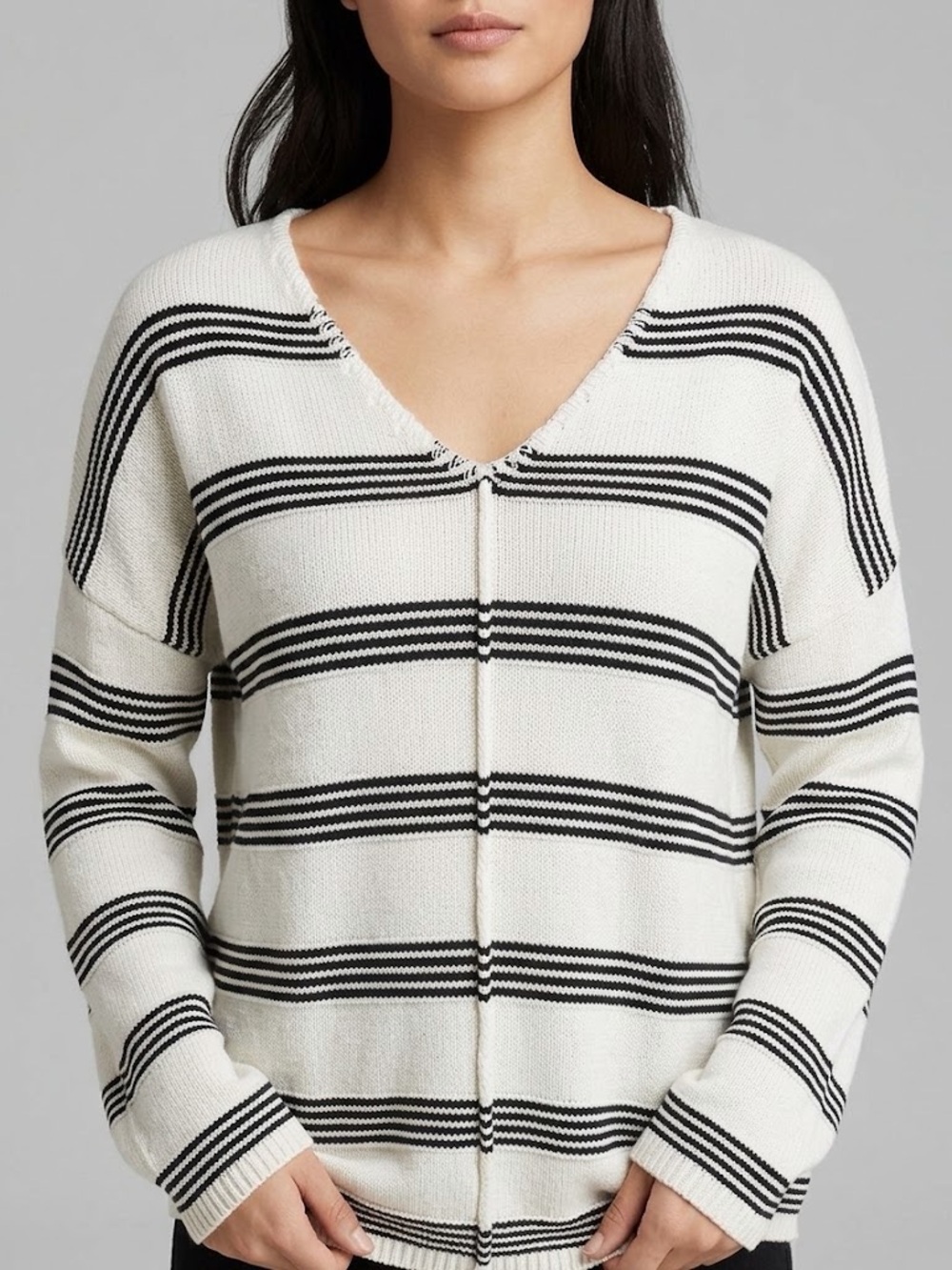 Sanctuary - Striped V-Neck Sweater